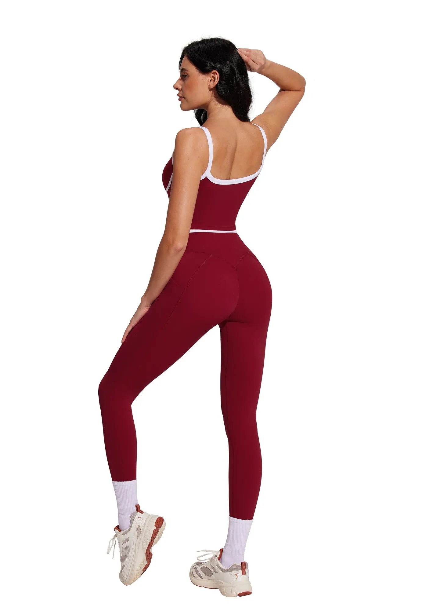 Color Block Layered Workout Sets-SUUKSESS-SUUKSESS