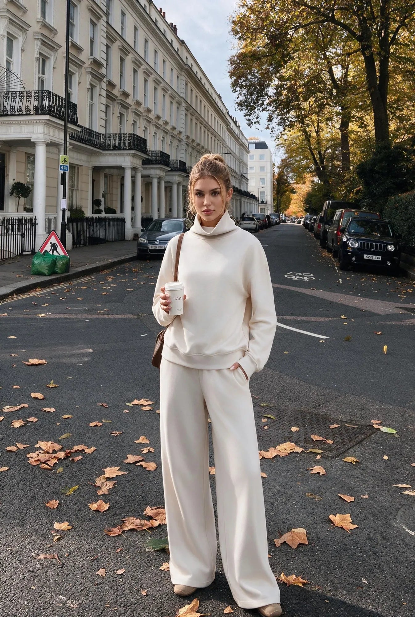 Mock Neck Sweatsuits Lounge Outfit