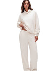 Mock Neck Sweatsuits Lounge Outfit