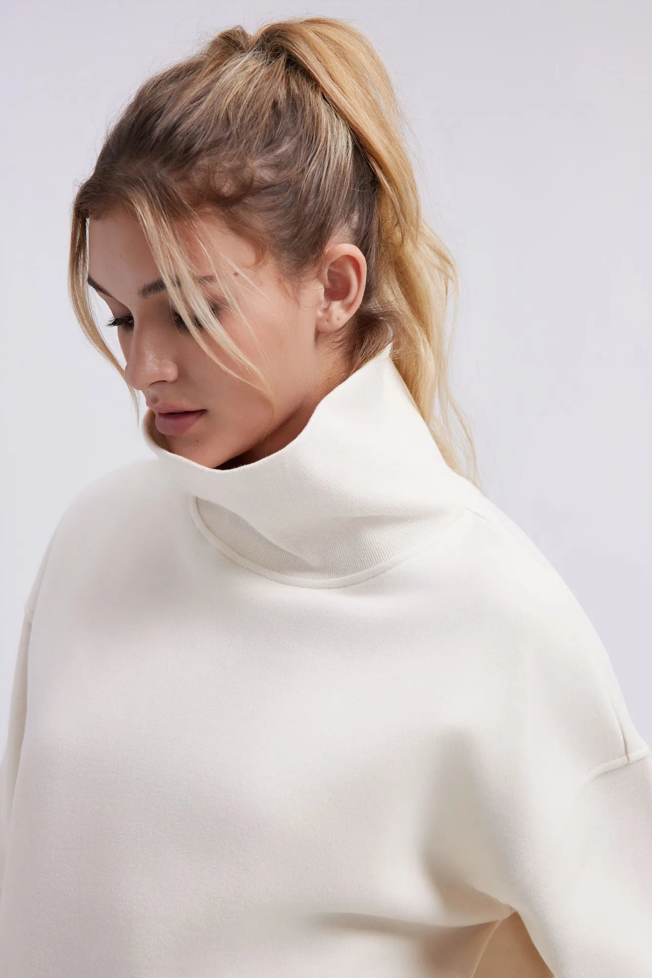 Mock Neck Sweatsuits Lounge Outfit