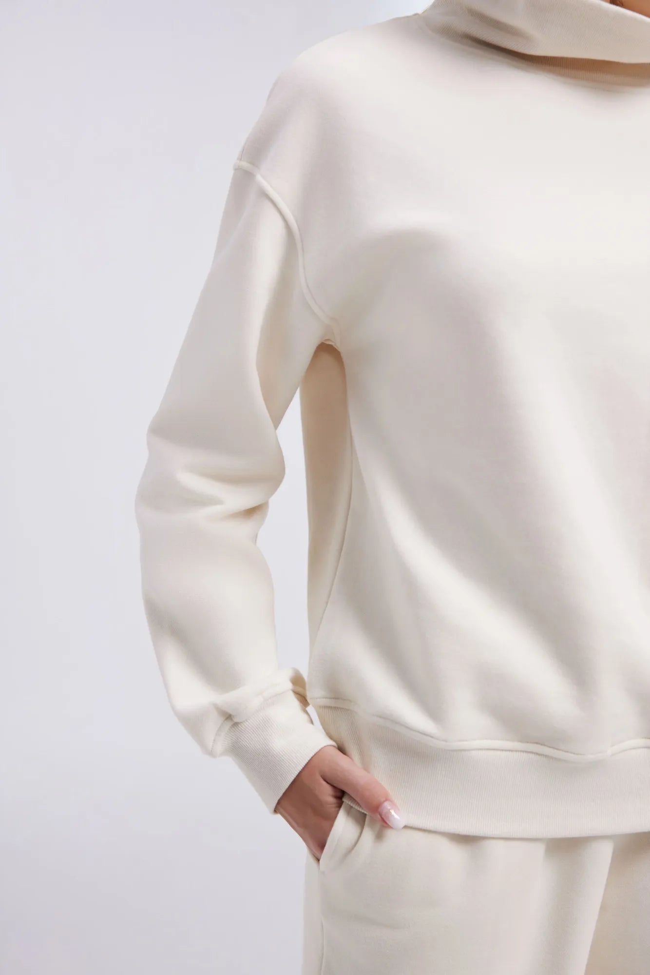 Mock Neck Sweatsuits Lounge Outfit
