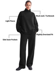 Mock Neck Sweatsuits Lounge Outfit