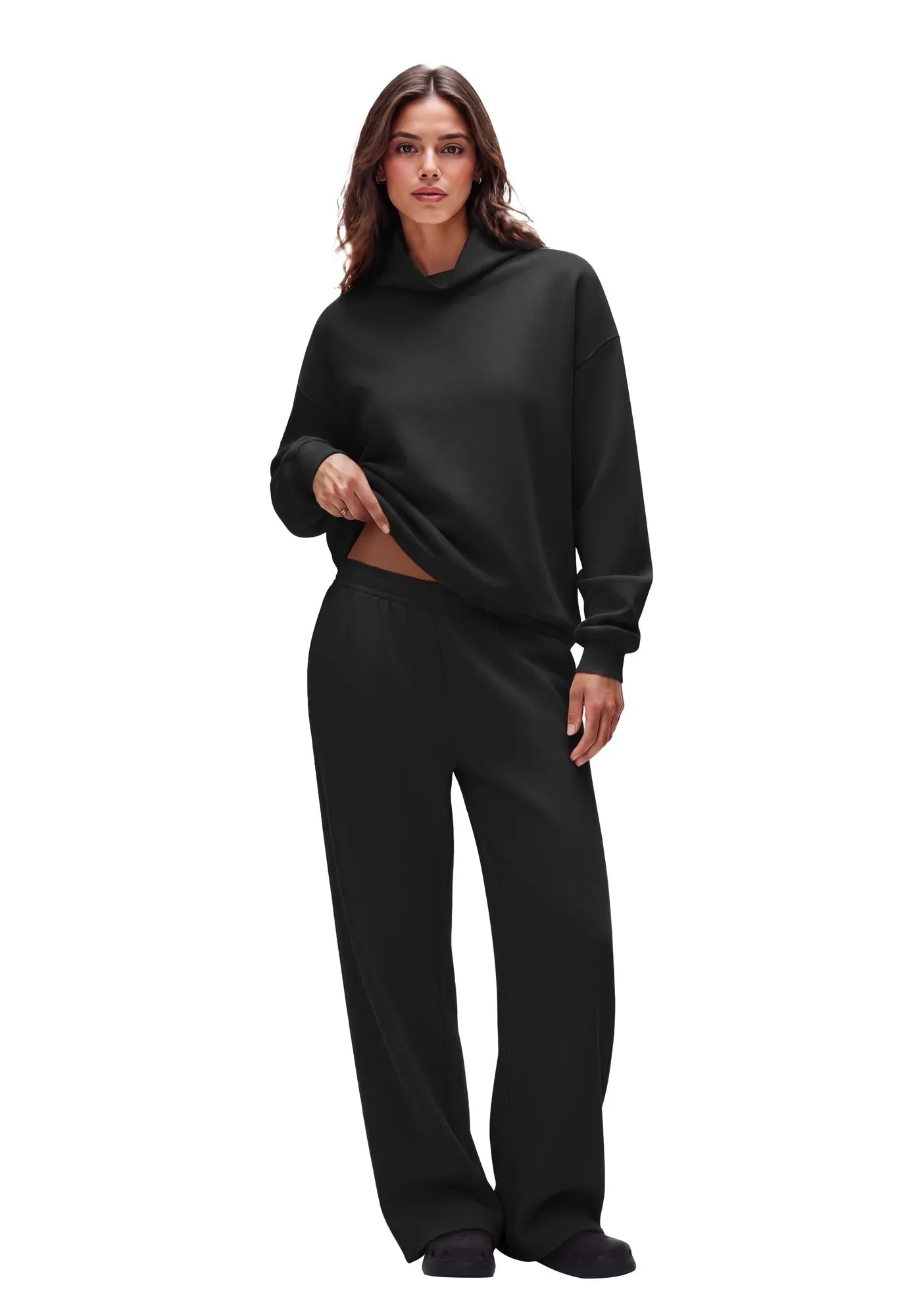 Mock Neck Sweatsuits Lounge Outfit