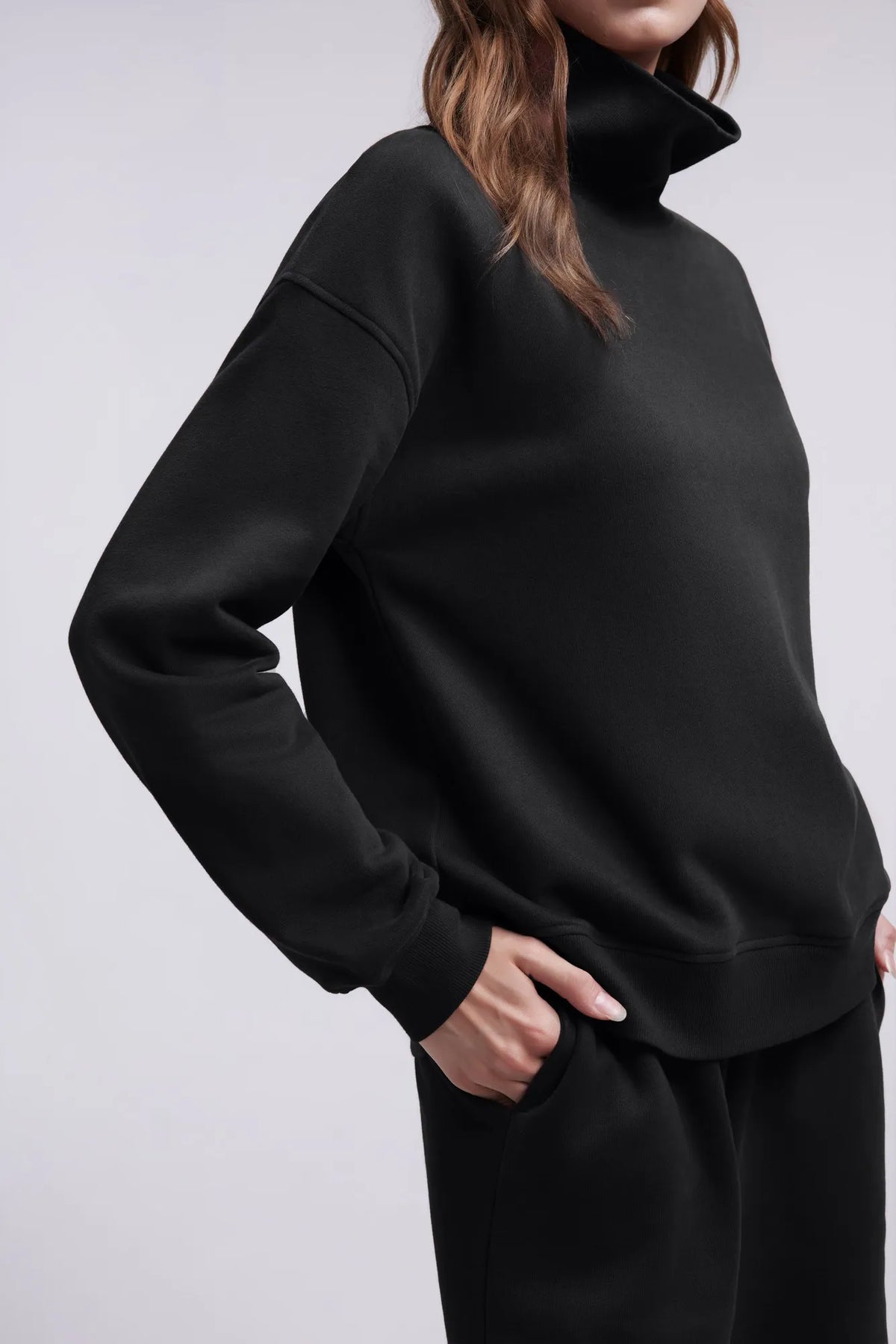 Mock Neck Sweatsuits Lounge Outfit
