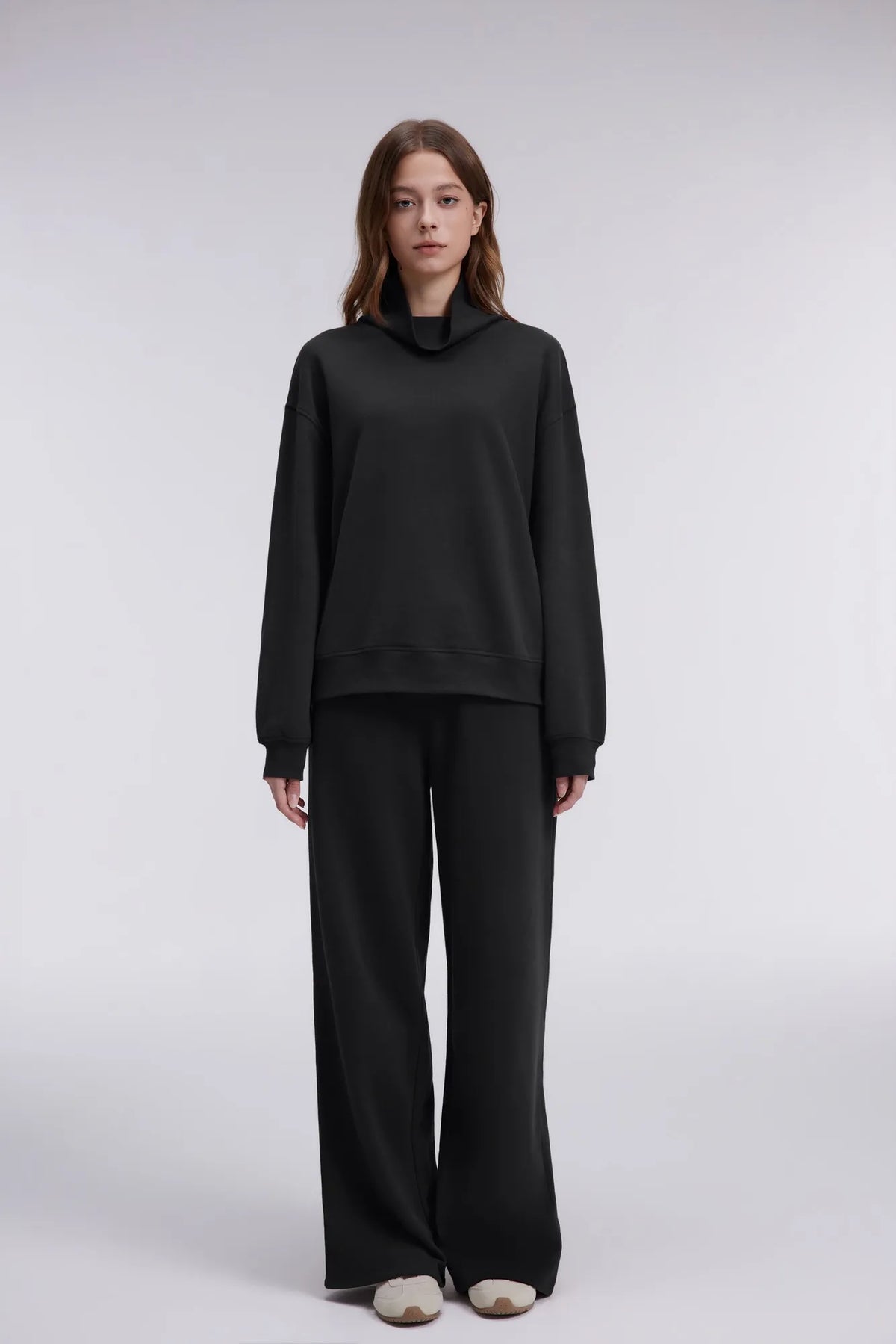 Mock Neck Sweatsuits Lounge Outfit