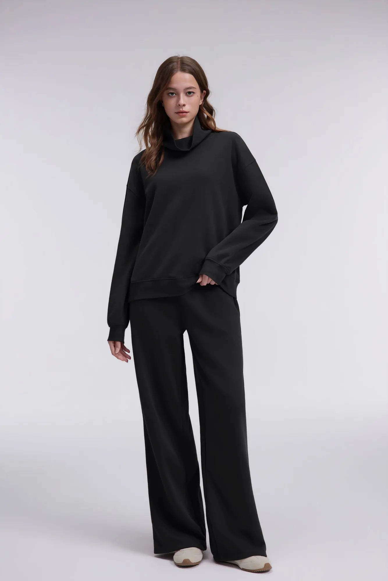 Mock Neck Sweatsuits Lounge Outfit
