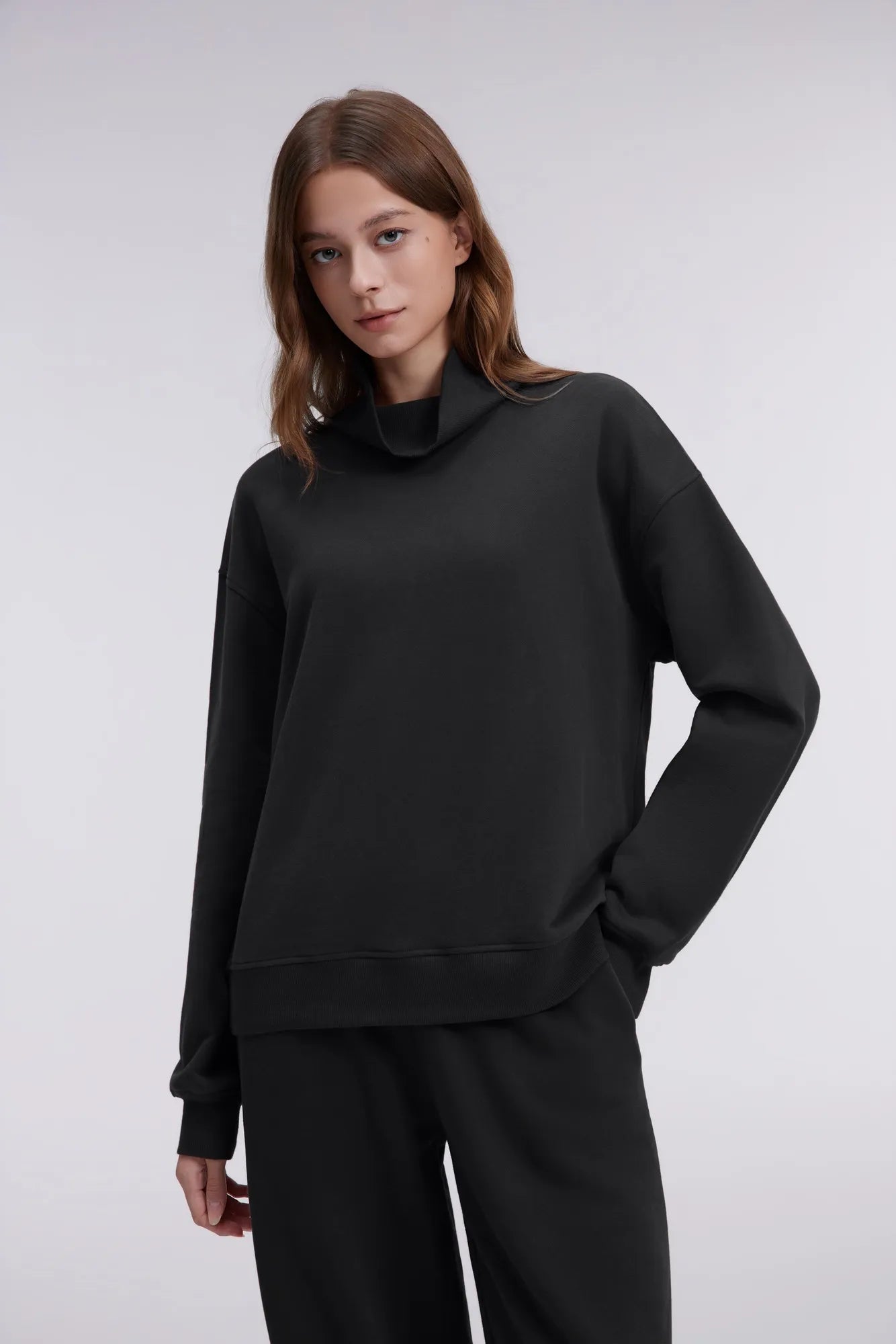 Mock Neck Sweatsuits Lounge Outfit