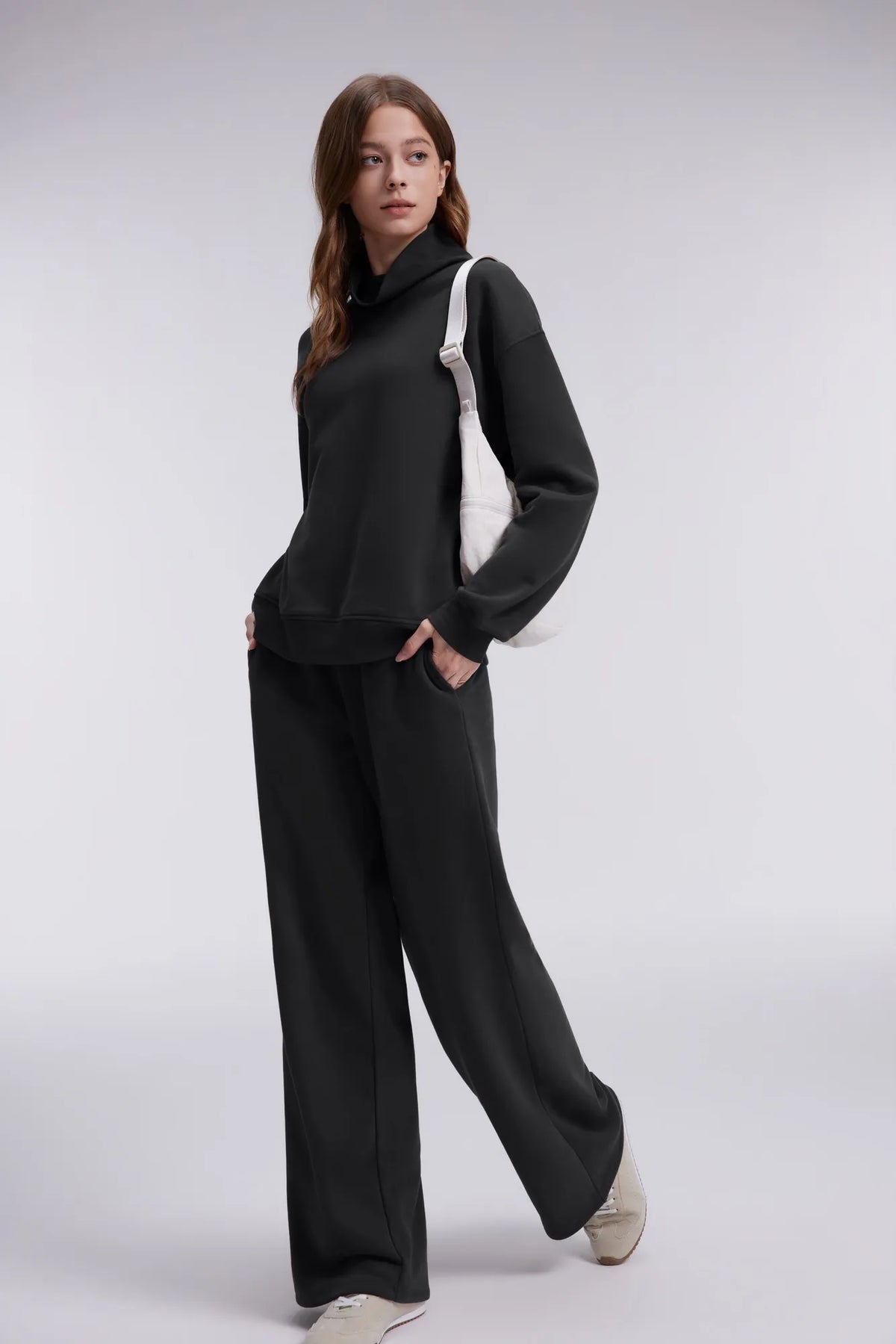 Mock Neck Sweatsuits Lounge Outfit