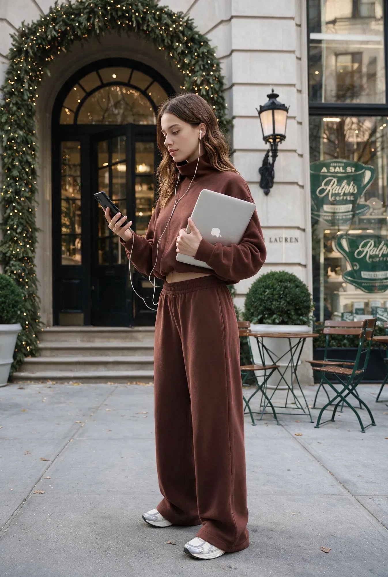 Mock Neck Sweatsuits Lounge Outfit