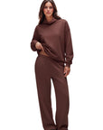 Mock Neck Sweatsuits Lounge Outfit