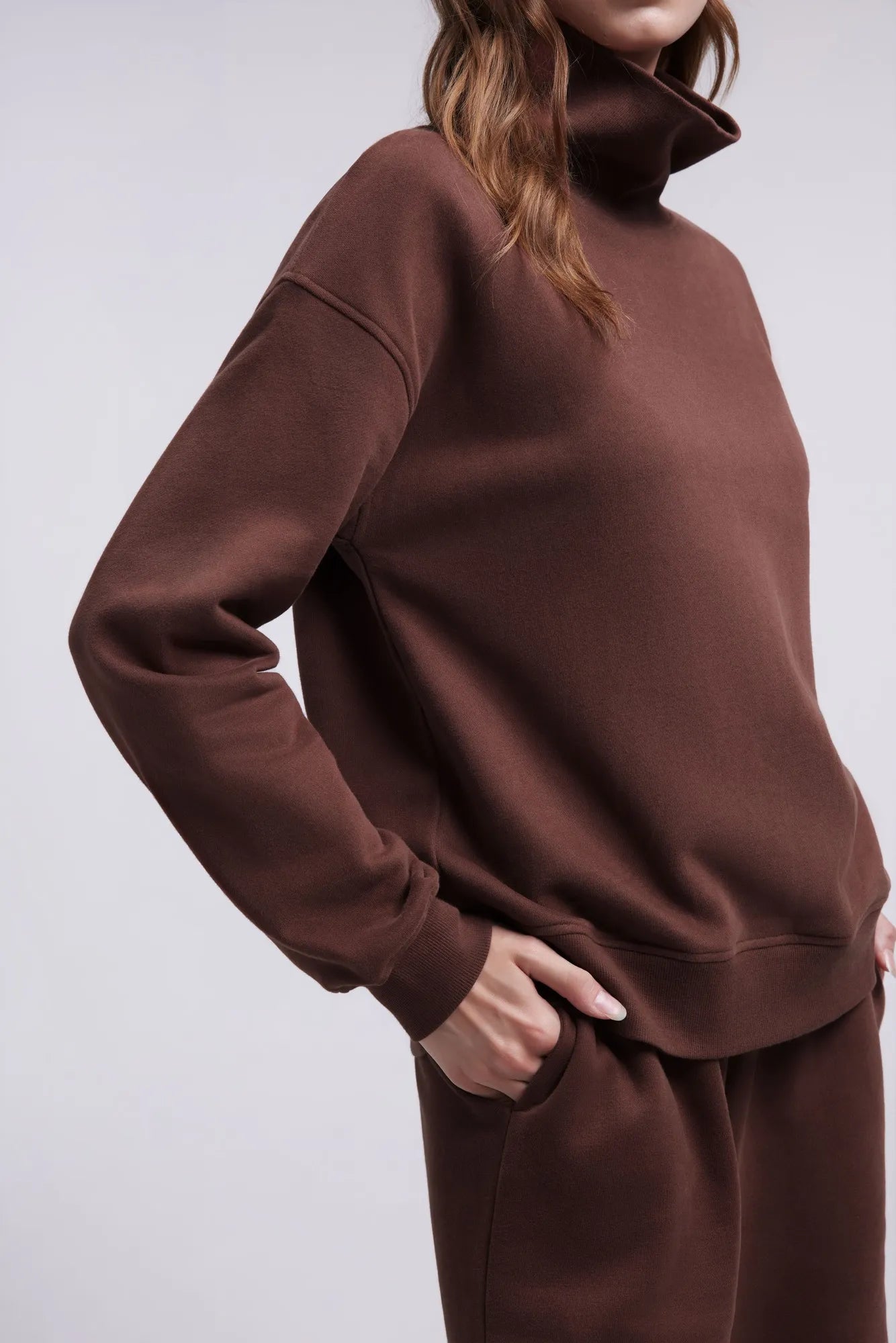 Mock Neck Sweatsuits Lounge Outfit