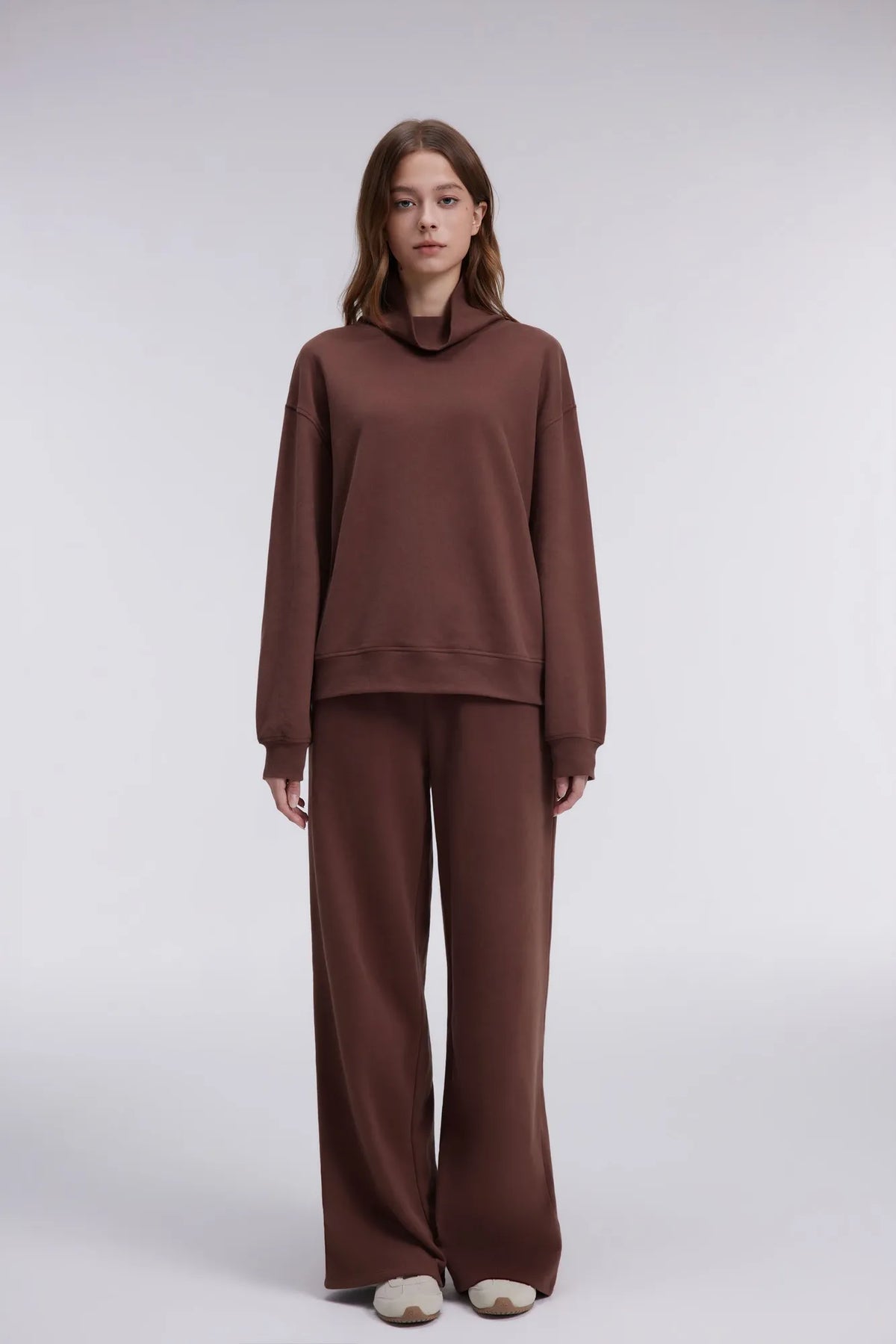 Mock Neck Sweatsuits Lounge Outfit