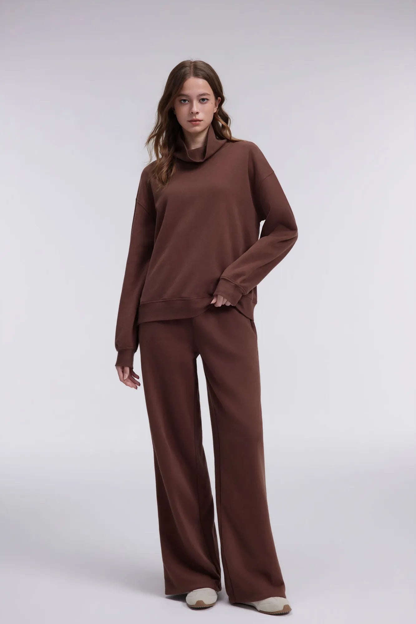 Mock Neck Sweatsuits Lounge Outfit