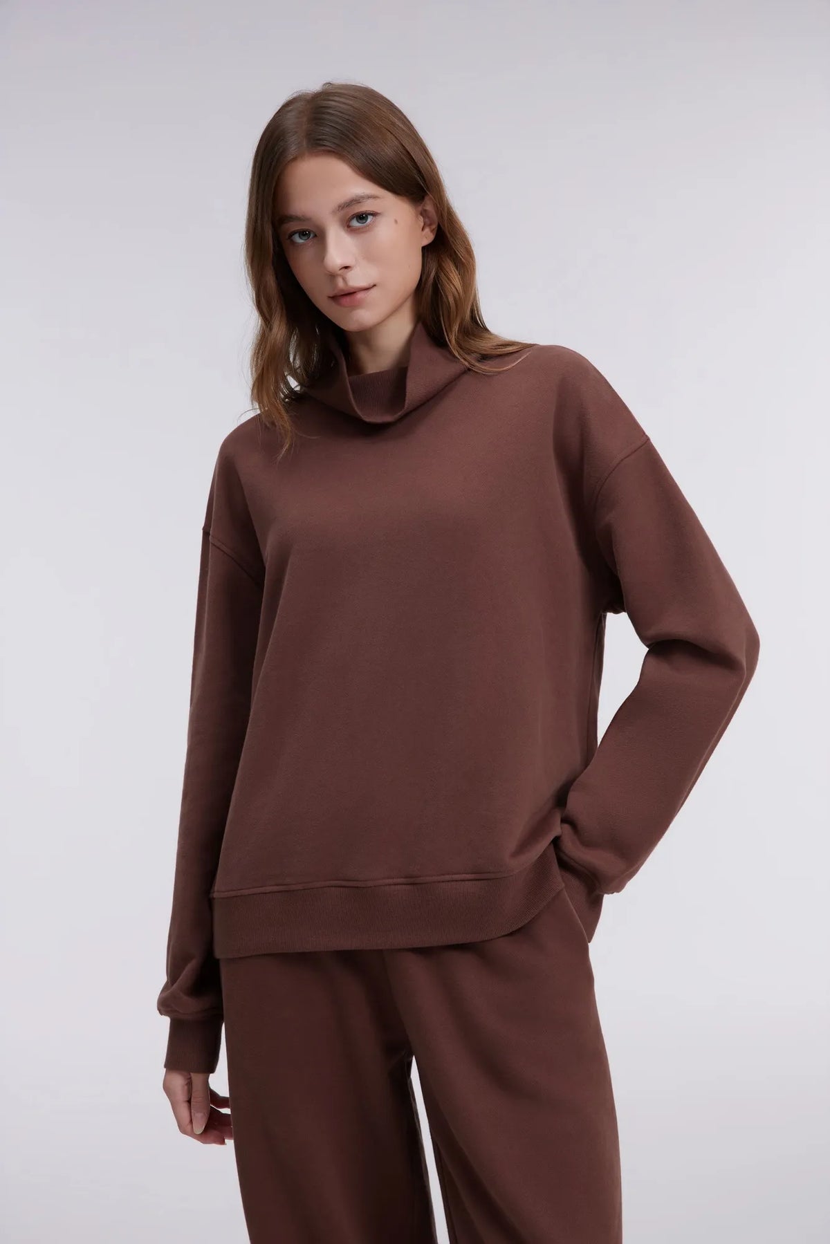 Mock Neck Sweatsuits Lounge Outfit