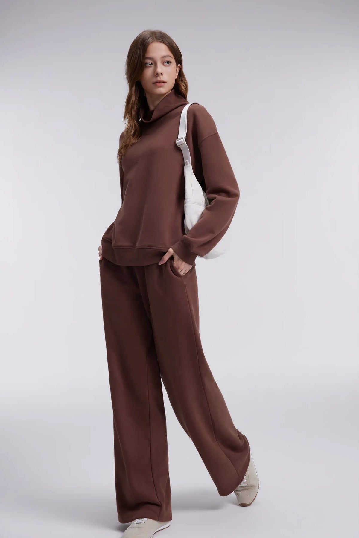 Mock Neck Sweatsuits Lounge Outfit