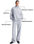 Mock Neck Sweatsuits Lounge Outfit