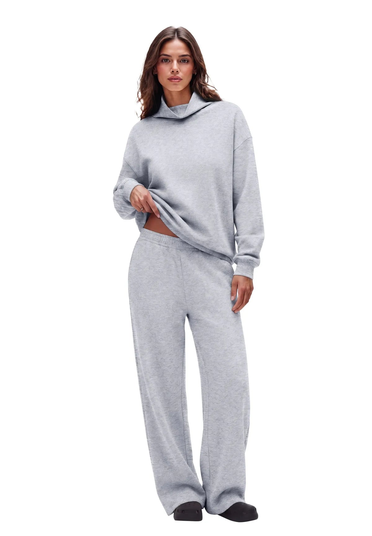 Mock Neck Sweatsuits Lounge Outfit