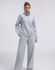 Mock Neck Sweatsuits Lounge Outfit