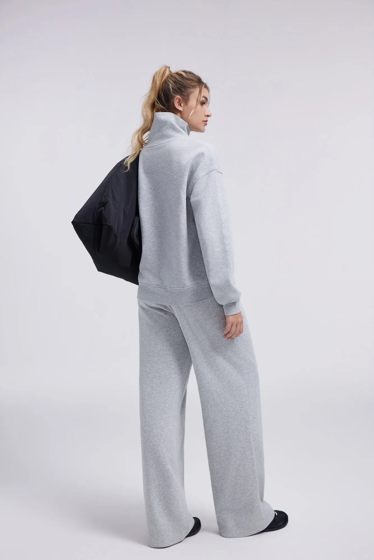Mock Neck Sweatsuits Lounge Outfit