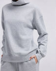 Mock Neck Sweatsuits Lounge Outfit