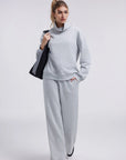 Mock Neck Sweatsuits Lounge Outfit