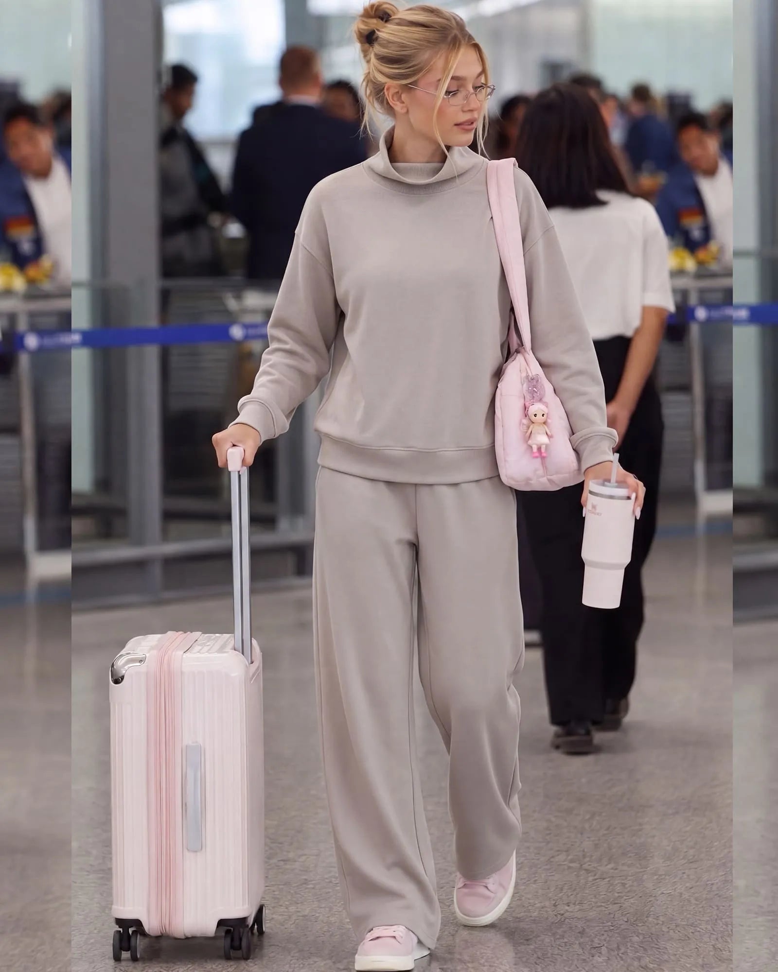 Mock Neck Sweatsuits Lounge Outfit