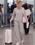 Mock Neck Sweatsuits Lounge Outfit