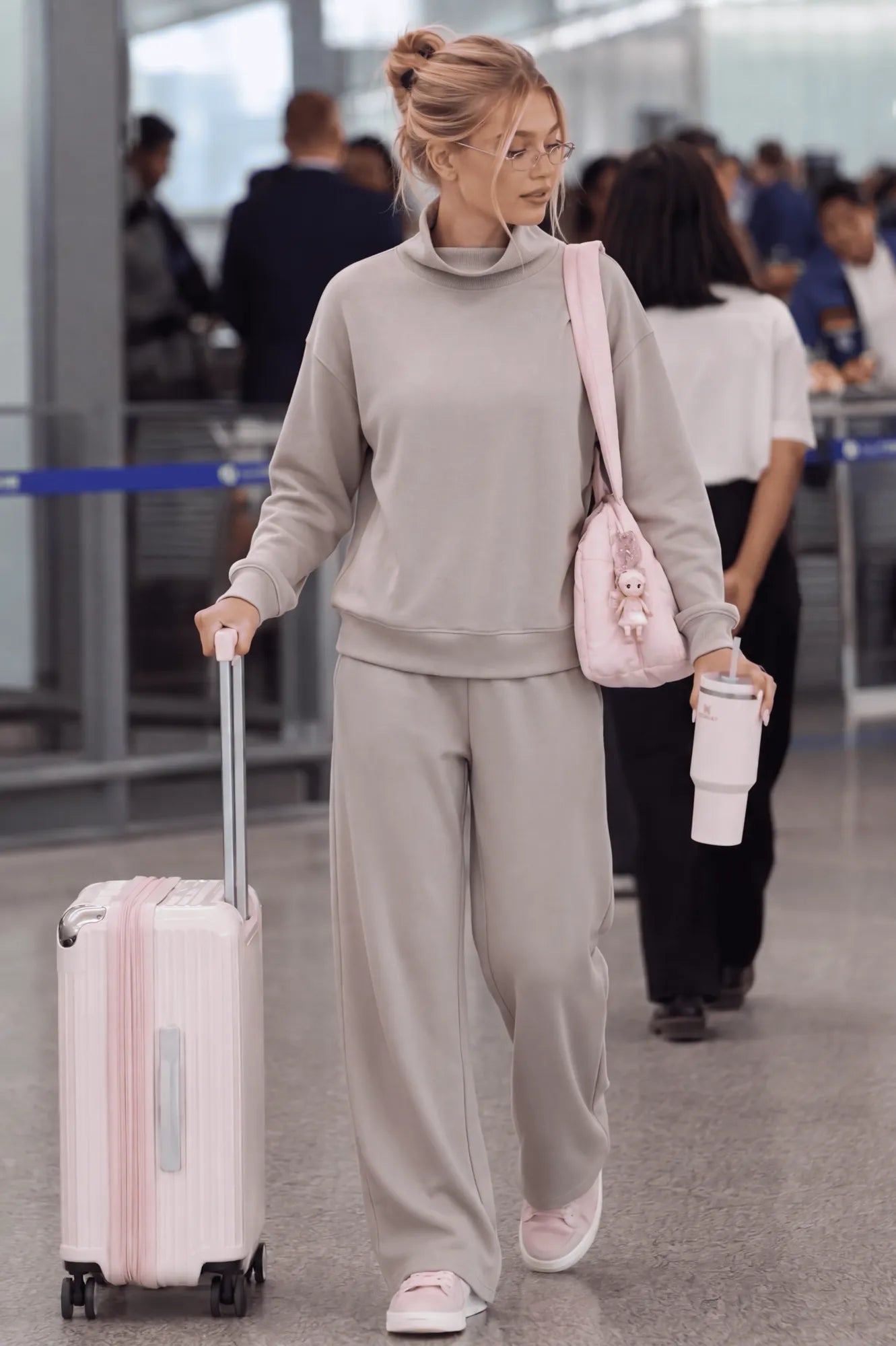 Mock Neck Sweatsuits Lounge Outfit