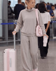 Mock Neck Sweatsuits Lounge Outfit