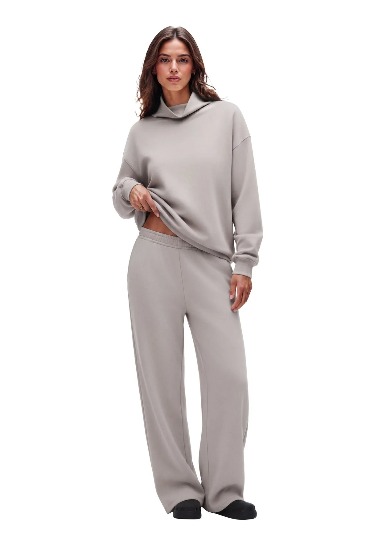 Mock Neck Sweatsuits Lounge Outfit