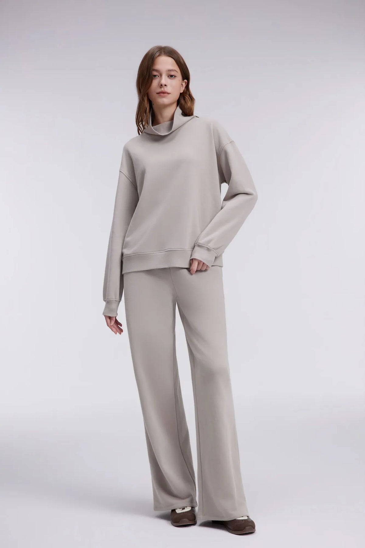 Mock Neck Sweatsuits Lounge Outfit