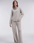 Mock Neck Sweatsuits Lounge Outfit