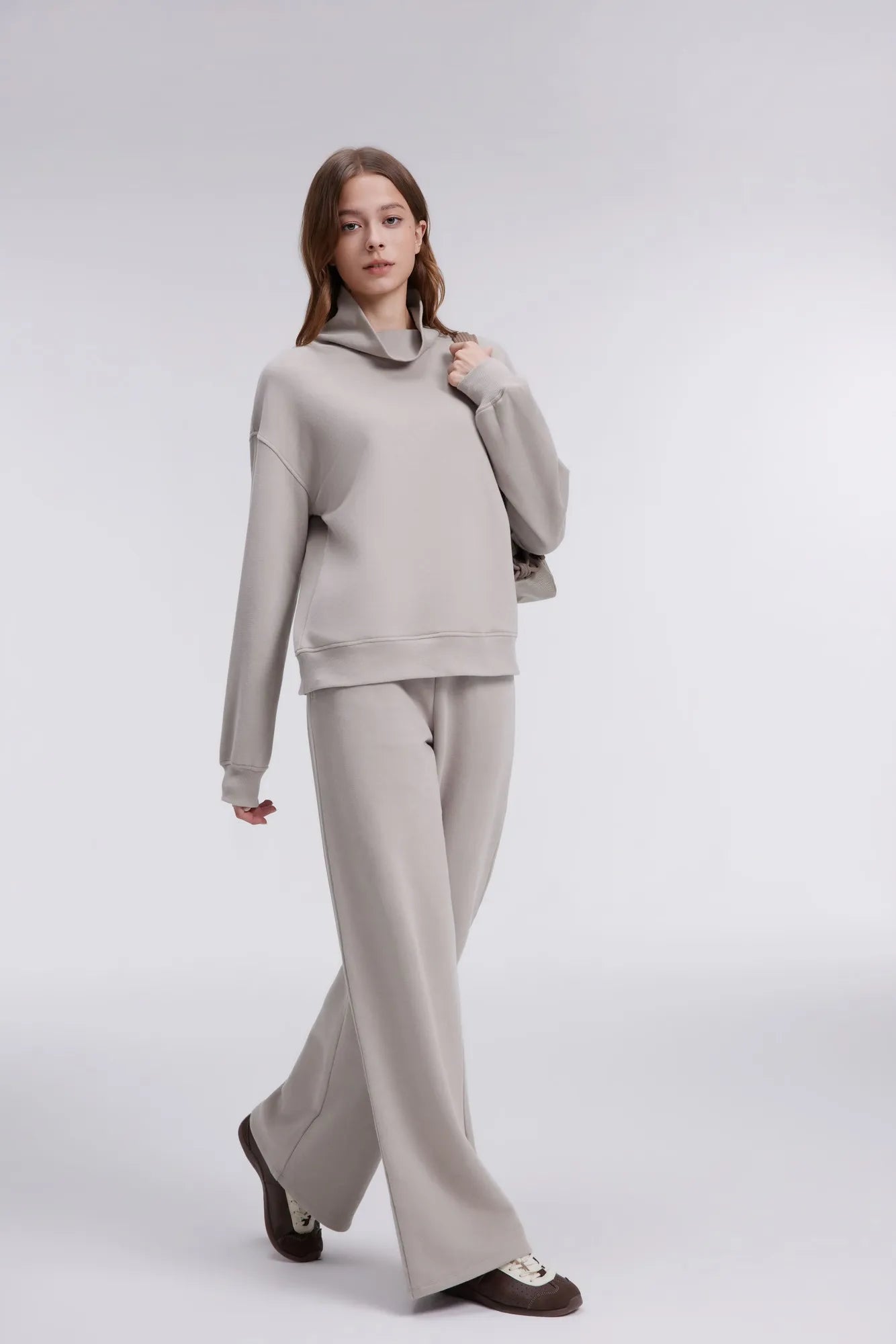 Mock Neck Sweatsuits Lounge Outfit