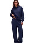 Mock Neck Sweatsuits Lounge Outfit