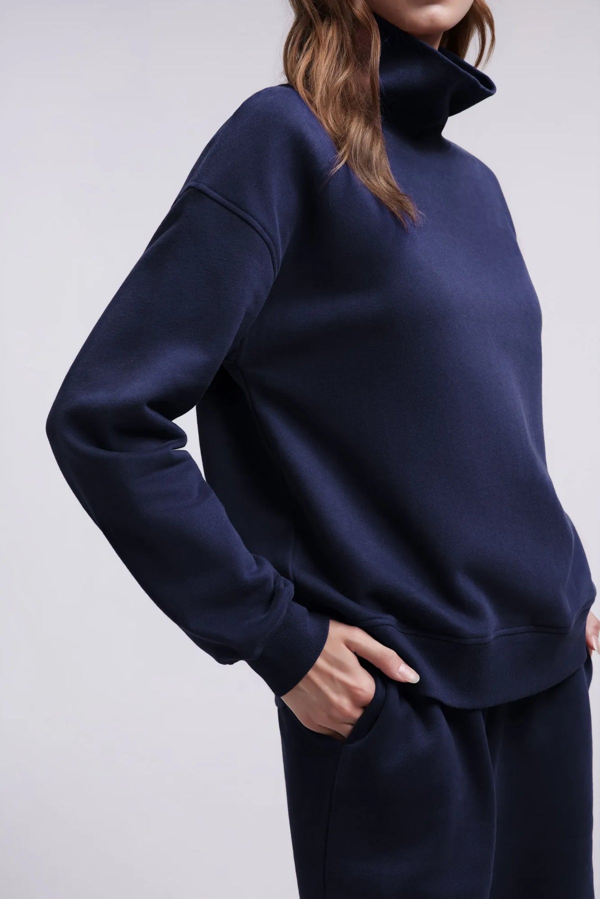 Mock Neck Sweatsuits Lounge Outfit