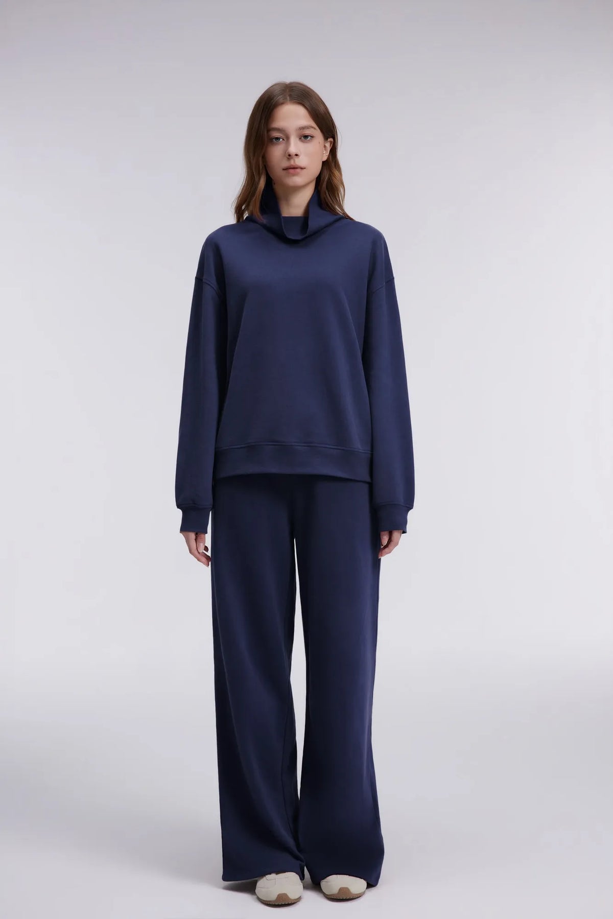 Mock Neck Sweatsuits Lounge Outfit