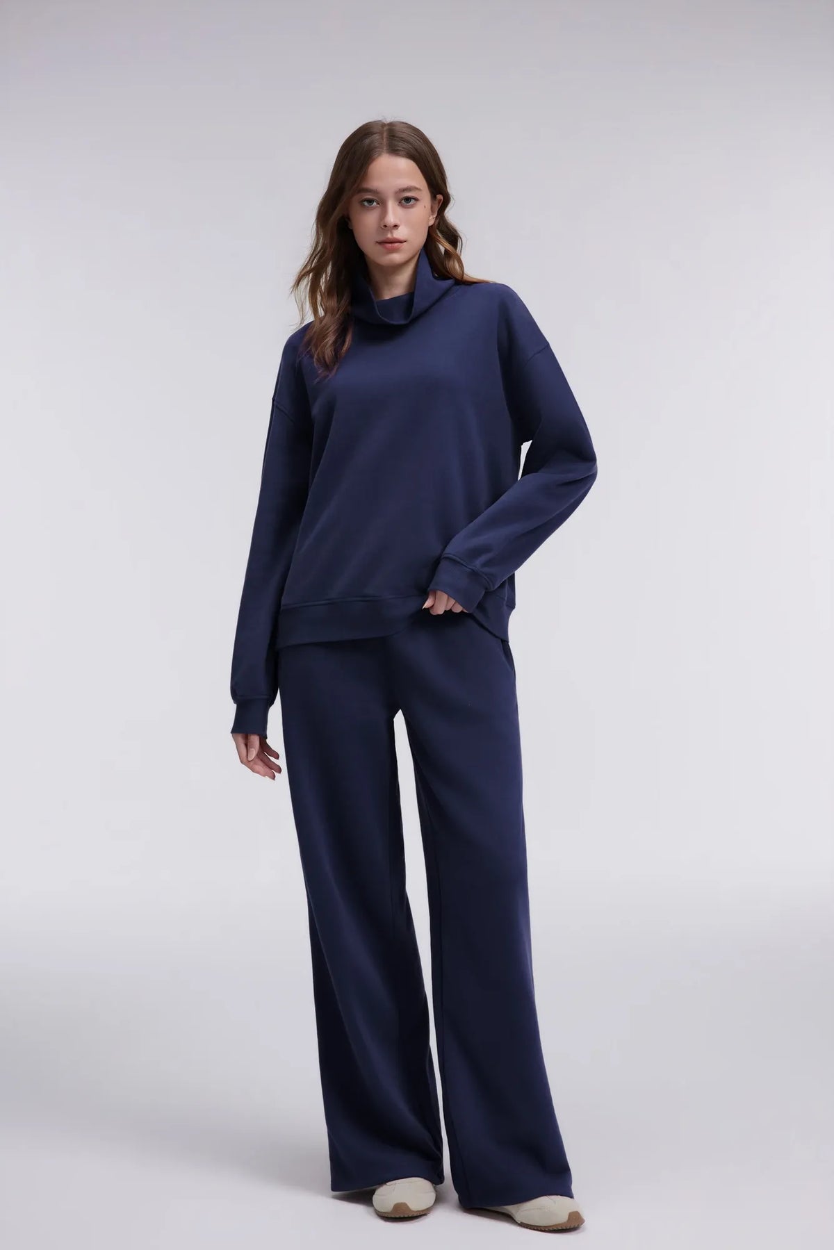 Mock Neck Sweatsuits Lounge Outfit