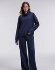 Mock Neck Sweatsuits Lounge Outfit