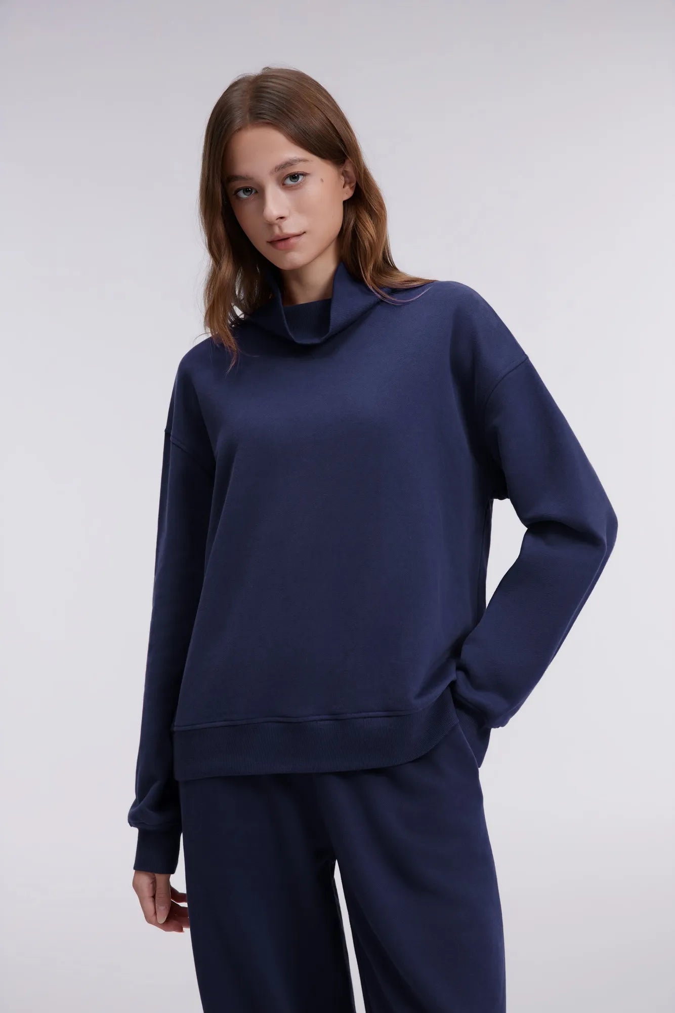 Mock Neck Sweatsuits Lounge Outfit