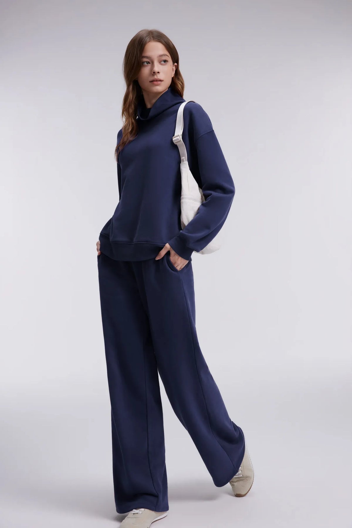 Mock Neck Sweatsuits Lounge Outfit