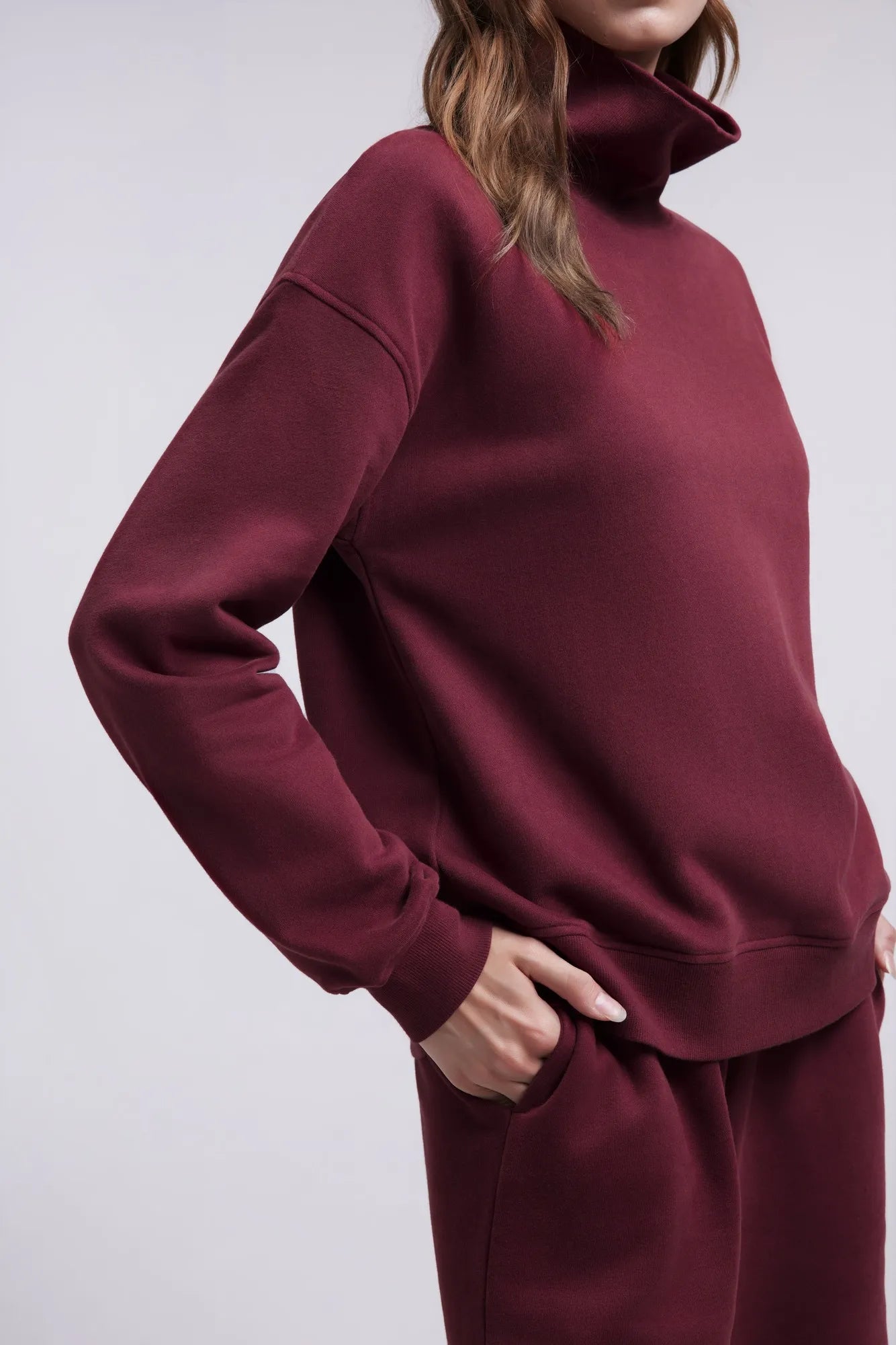 Mock Neck Sweatsuits Lounge Outfit