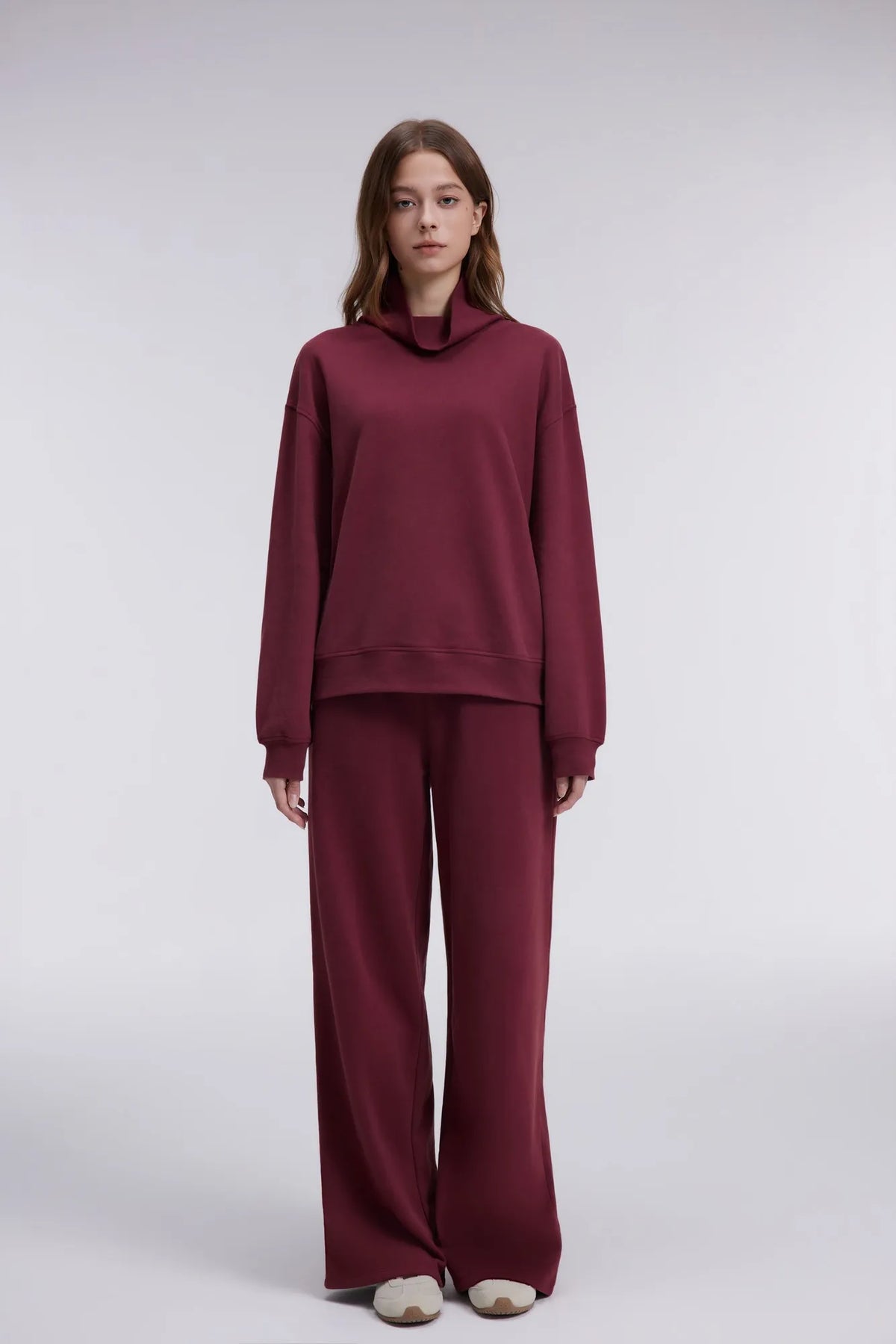 Mock Neck Sweatsuits Lounge Outfit