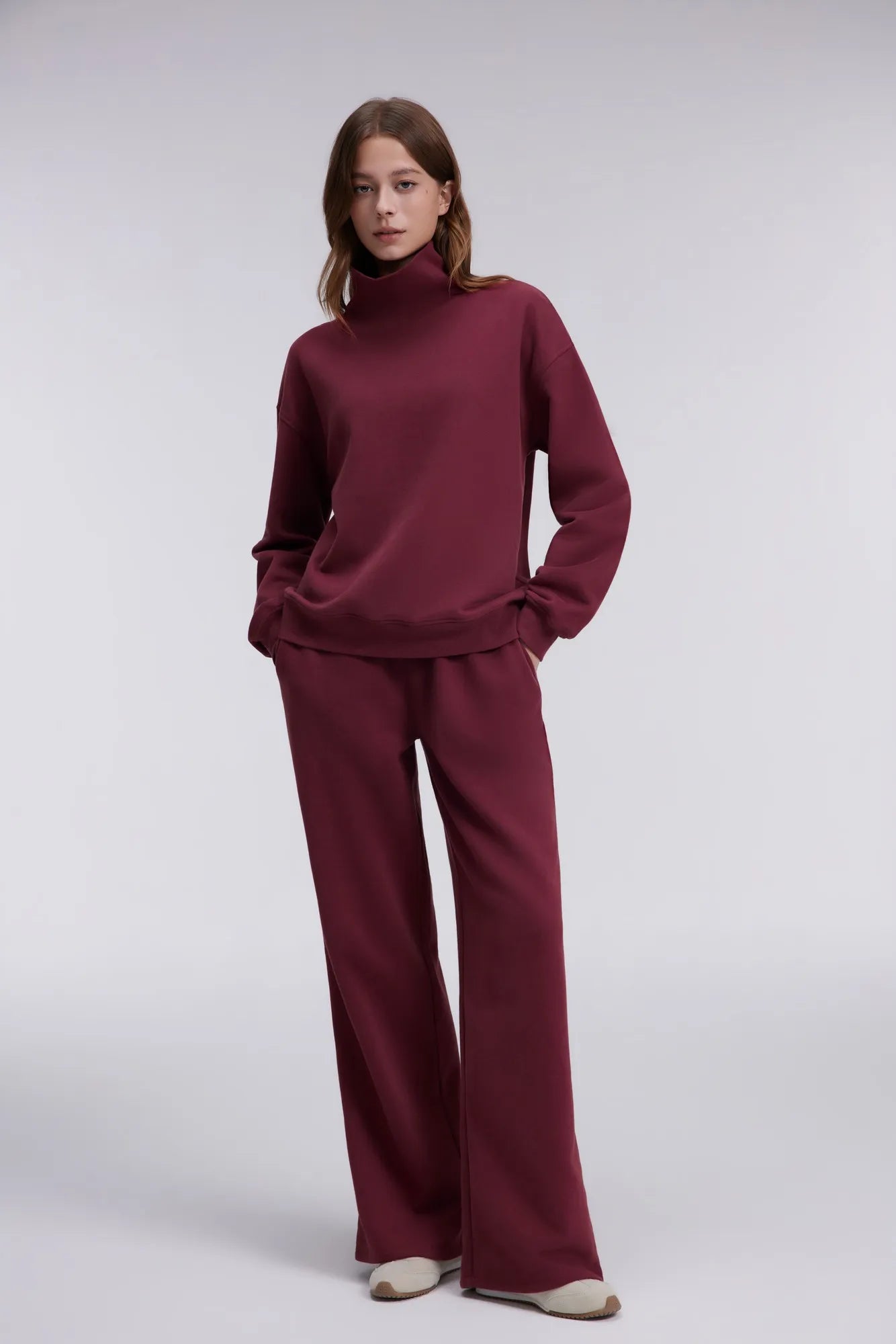 Mock Neck Sweatsuits Lounge Outfit