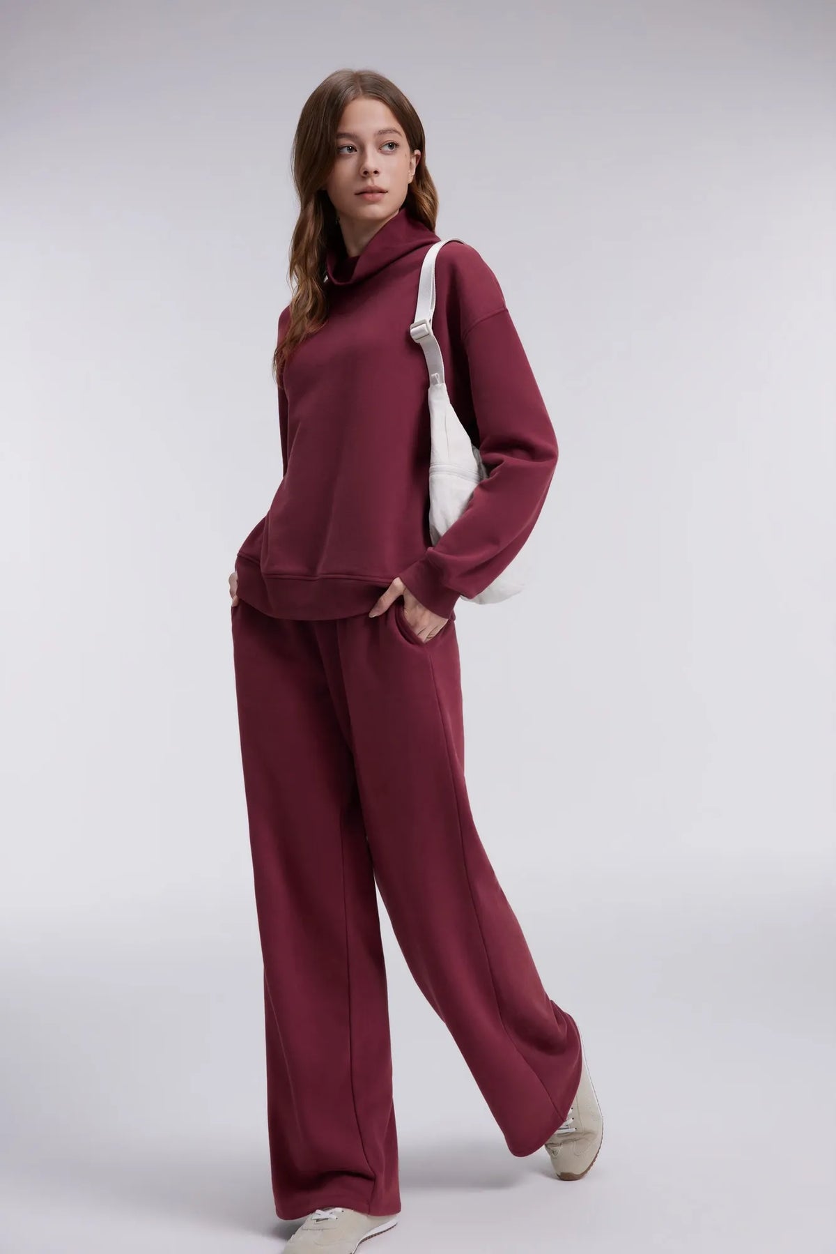 Mock Neck Sweatsuits Lounge Outfit