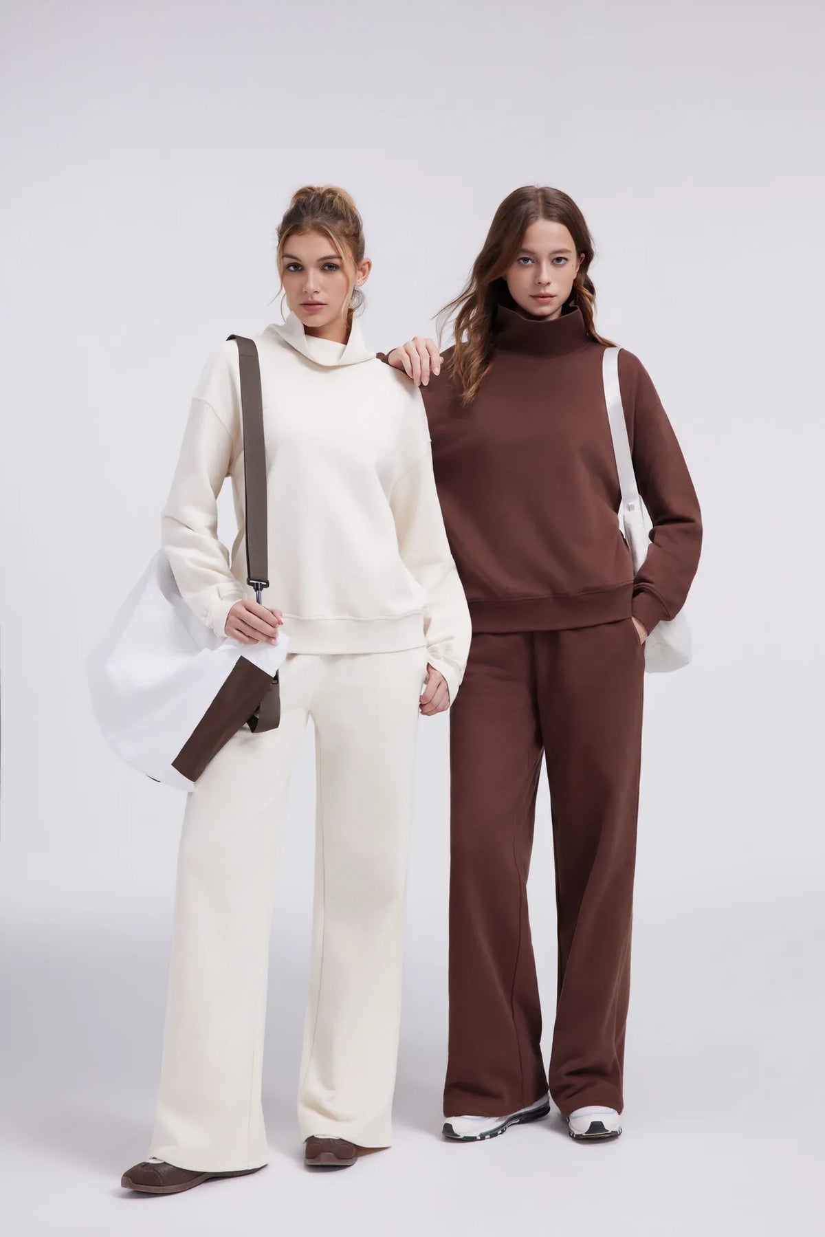 Mock Neck Sweatsuits Lounge Outfit