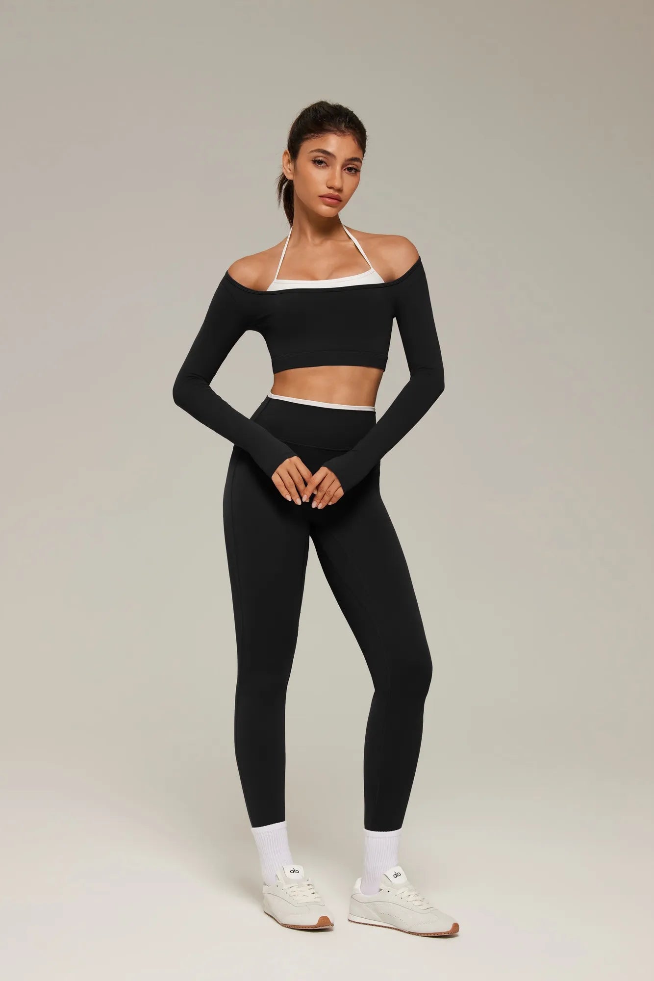 Halter Layered Two Piece Workout Set-SUUKSESS-SUUKSESS