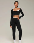 Halter Layered Two Piece Workout Set-SUUKSESS-SUUKSESS