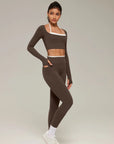 Halter Layered Two Piece Workout Set-SUUKSESS-SUUKSESS