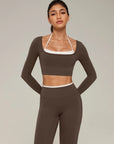Halter Layered Two Piece Workout Set-SUUKSESS-SUUKSESS