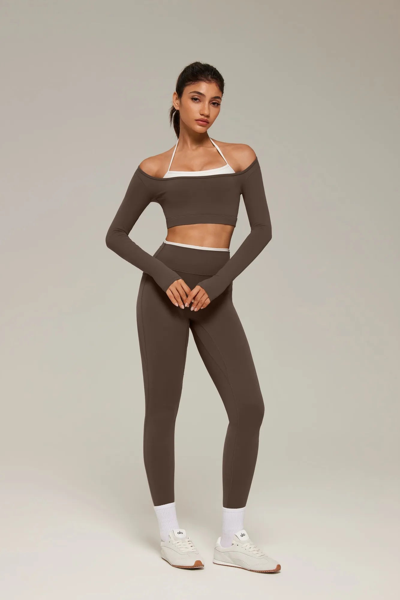Halter Layered Two Piece Workout Set-SUUKSESS-SUUKSESS